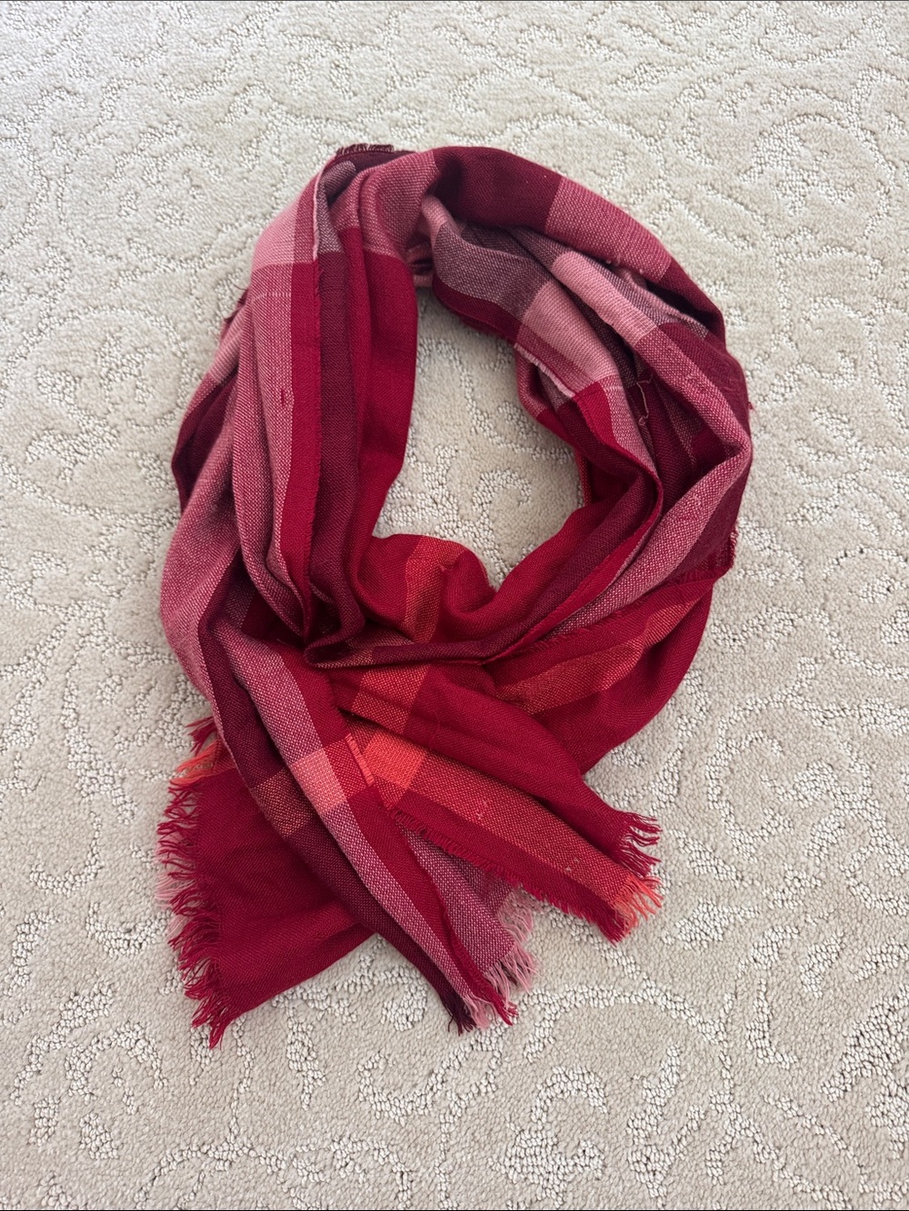 Burberry check thin scarf